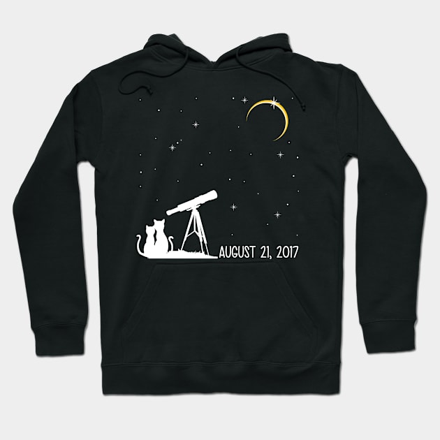 Solar Eclipse 2017 Cats Picnic Hoodie by Bricke